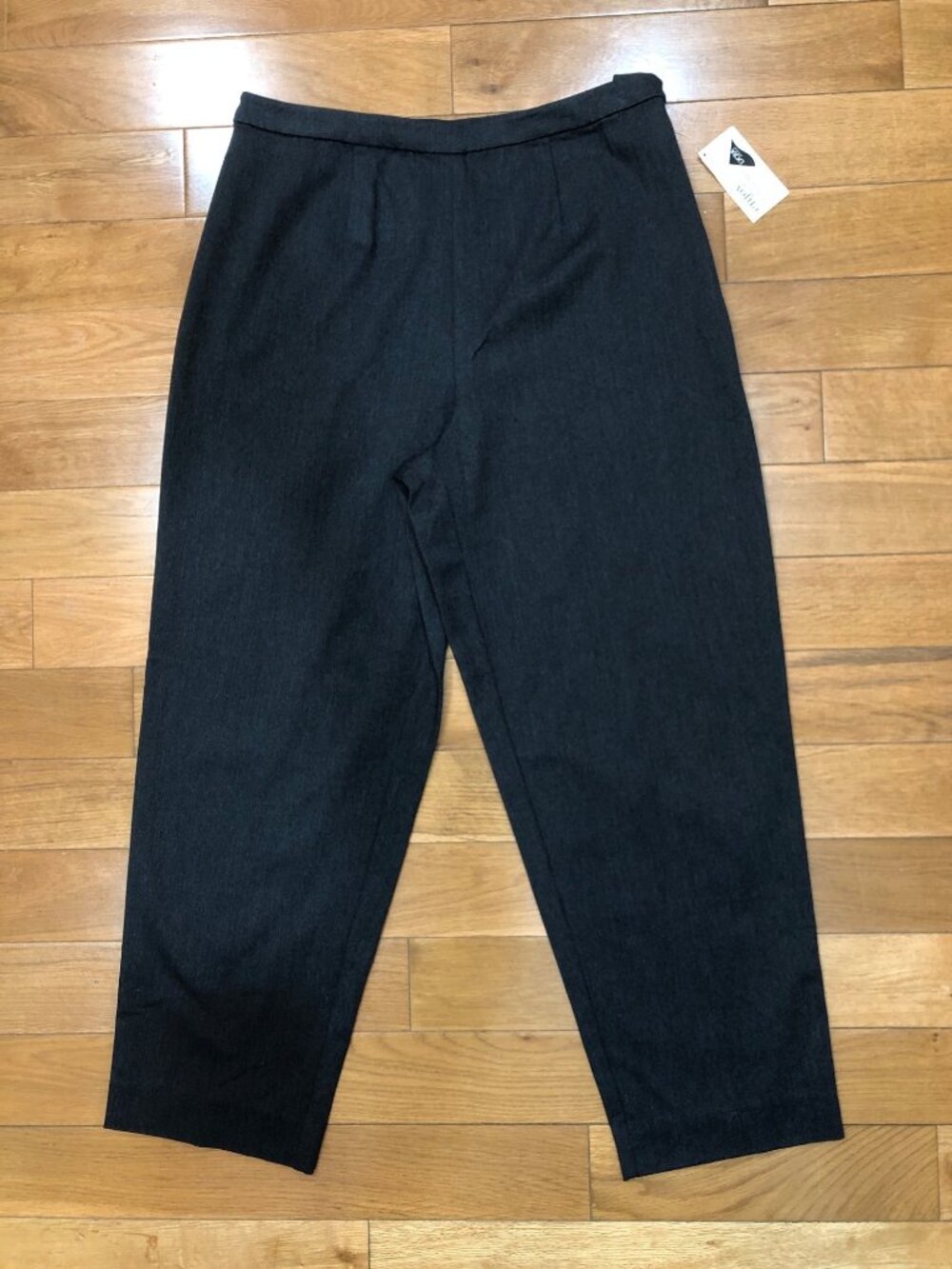 NWT Marsh Landing Petites 10P Charcoal Gray High Rise Barrel Leg Stretch Pants